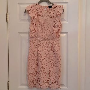 Baby Pink Open Back Lacey Dress